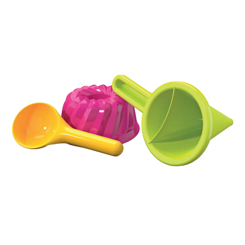Load image into Gallery viewer, Androni zandtrechter met cake zandvorm en schep, 3dlg.
