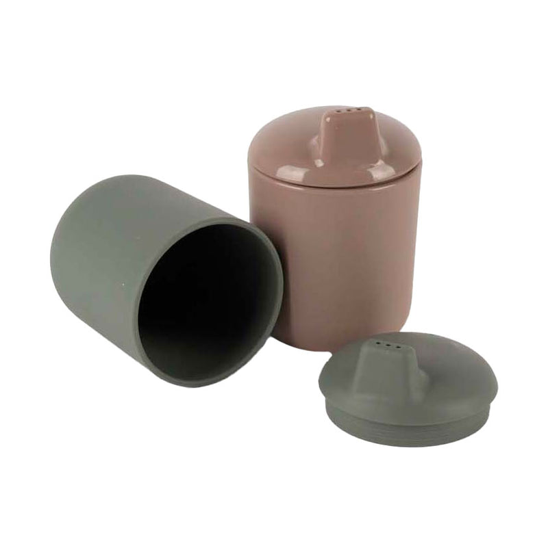 Load image into Gallery viewer, Dantoy anti-knoei drinkbekers mokka olijfgroen, 2dlg.