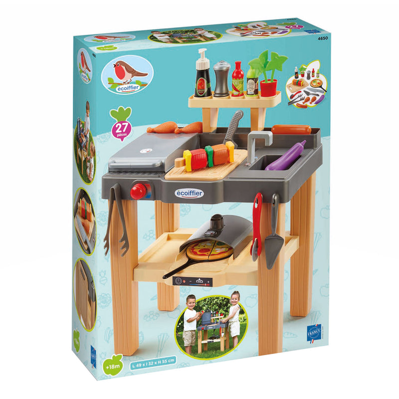 Afbeelding laden in galerijviewer, Écoiffier ecoiffier zomer keuken met barbecue en pizzaoven - 27dlg.