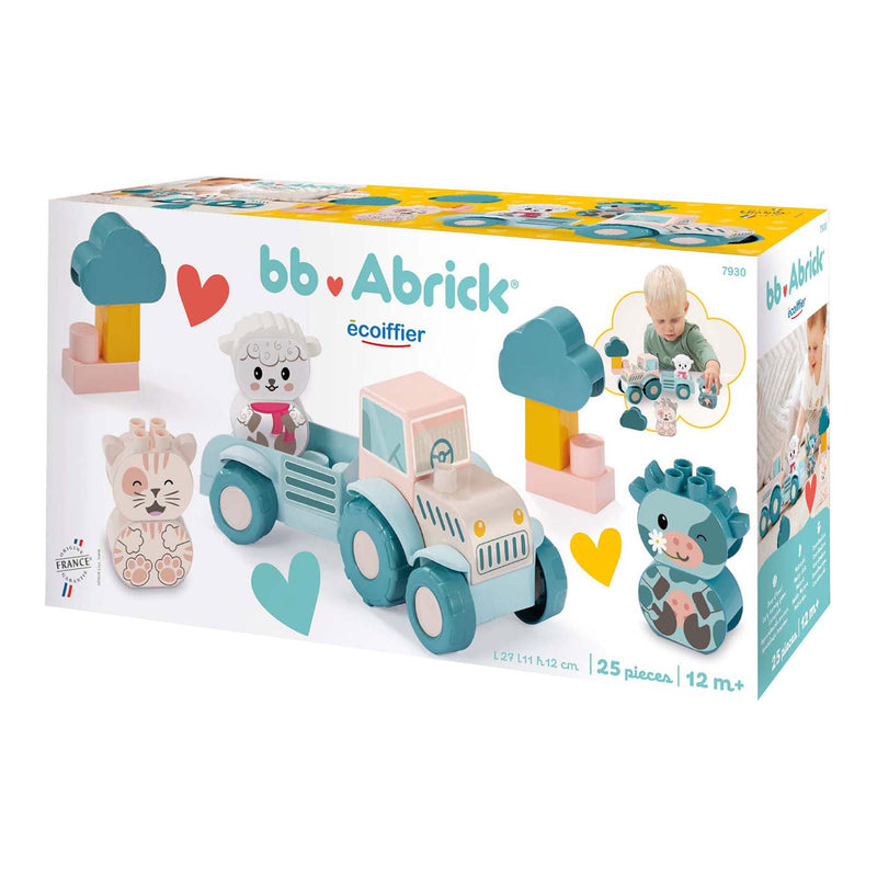Afbeelding laden in galerijviewer, Abrick ecoiffier bb baby mijn eerste tractor met grappige dieren - 25dlg.