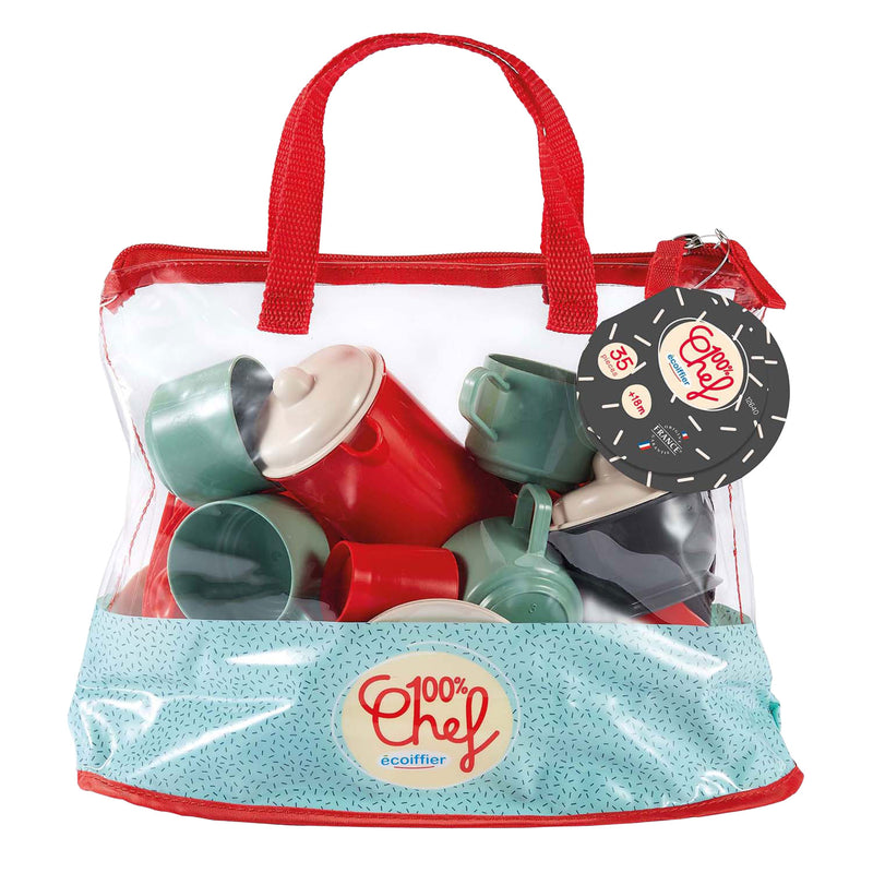 Load image into Gallery viewer, Écoiffier ecoiffier 100% chef servies set in tas