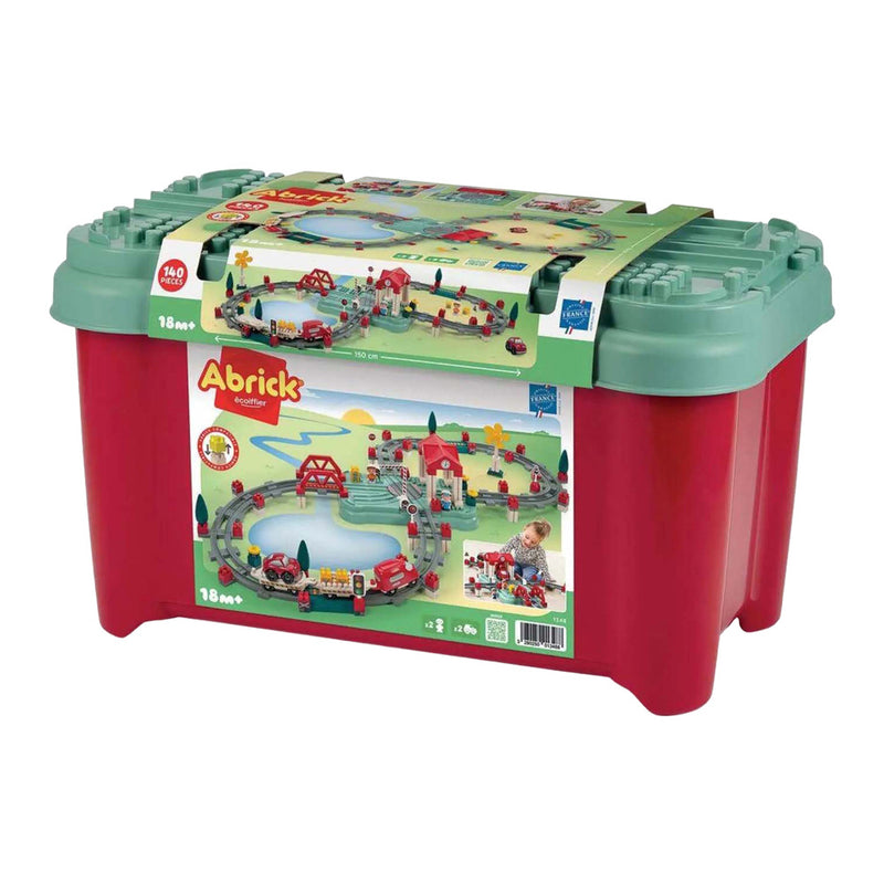 Load image into Gallery viewer, Ecoiffier abrick bouwset treinbaan - station en accessoires - 140dlg.