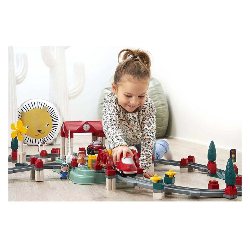 Load image into Gallery viewer, Ecoiffier abrick bouwset treinbaan - station en accessoires - 140dlg.