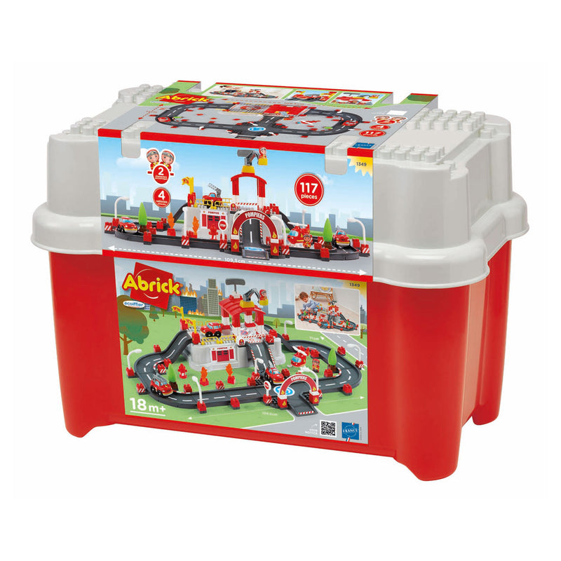 Chargez l'image dans la visionneuse de la galerie, Écoiffier ecoiffier abrick bouwset - brandweer speelton met deksel als speelbasis - accessoires voor mini-stad - vanaf 18 mnd - 117 dlg.