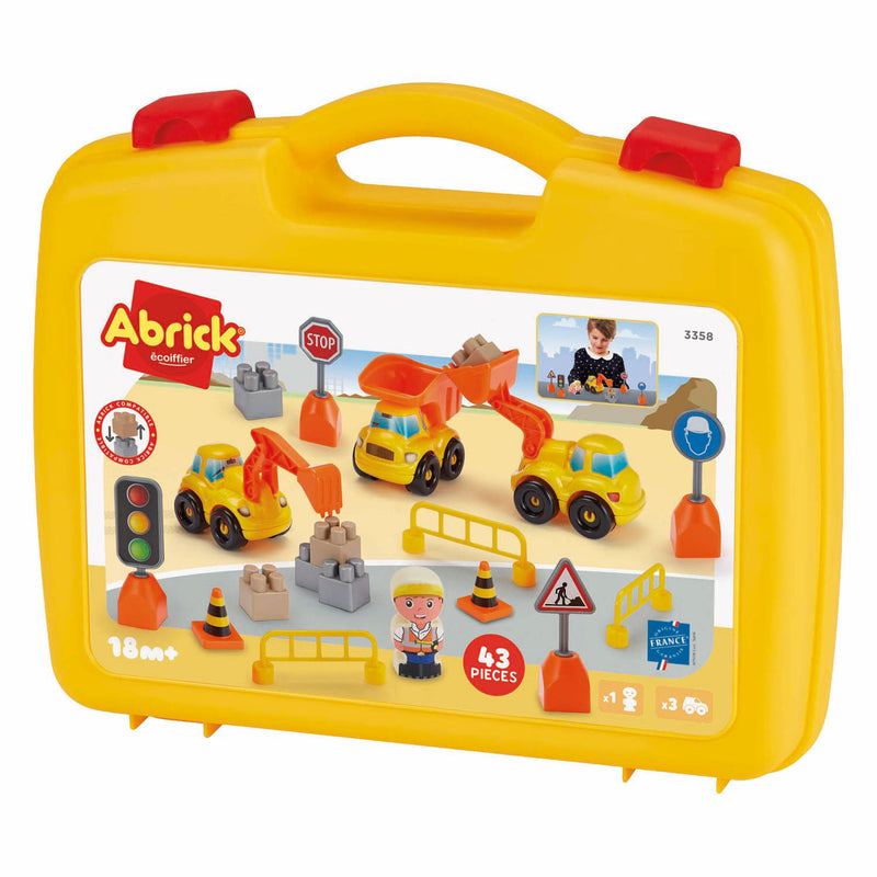 Afbeelding laden in galerijviewer, Ecoiffier abrick koffer met bouwvoertuigen - 43dlg.