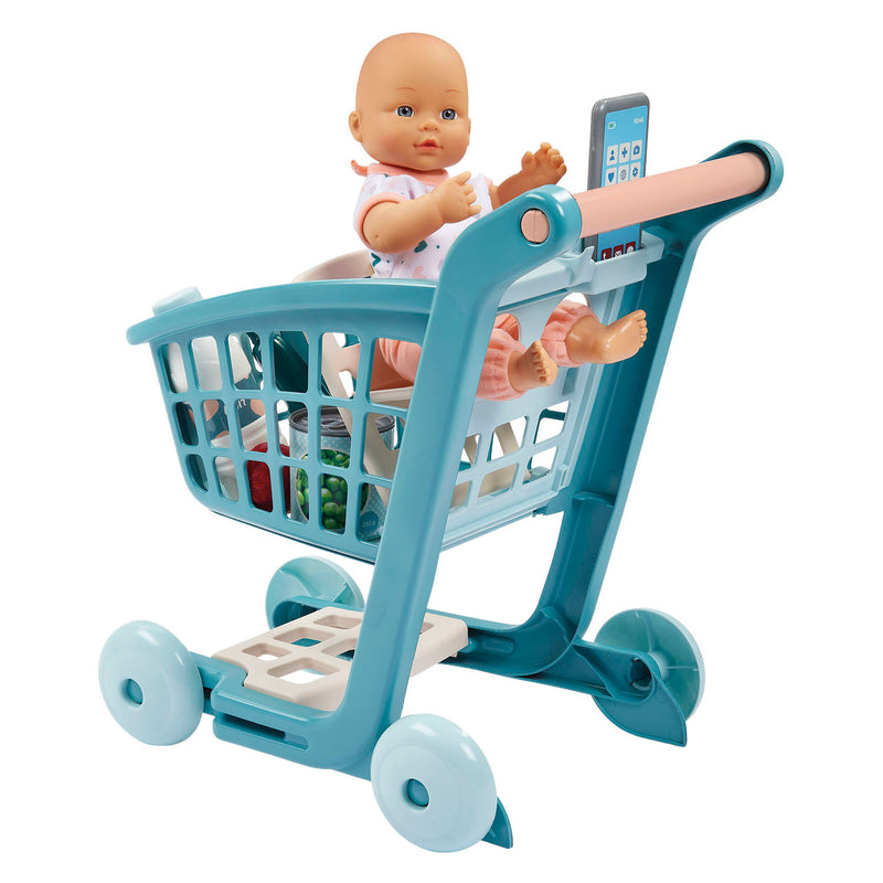 Afbeelding laden in galerijviewer, Ecoiffier vert azur gevulde winkelwagen met babypop - 8dlg.