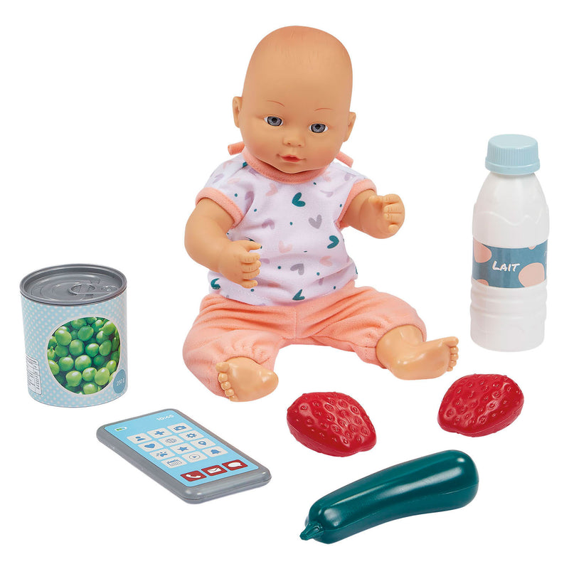 Afbeelding laden in galerijviewer, Ecoiffier vert azur gevulde winkelwagen met babypop - 8dlg.