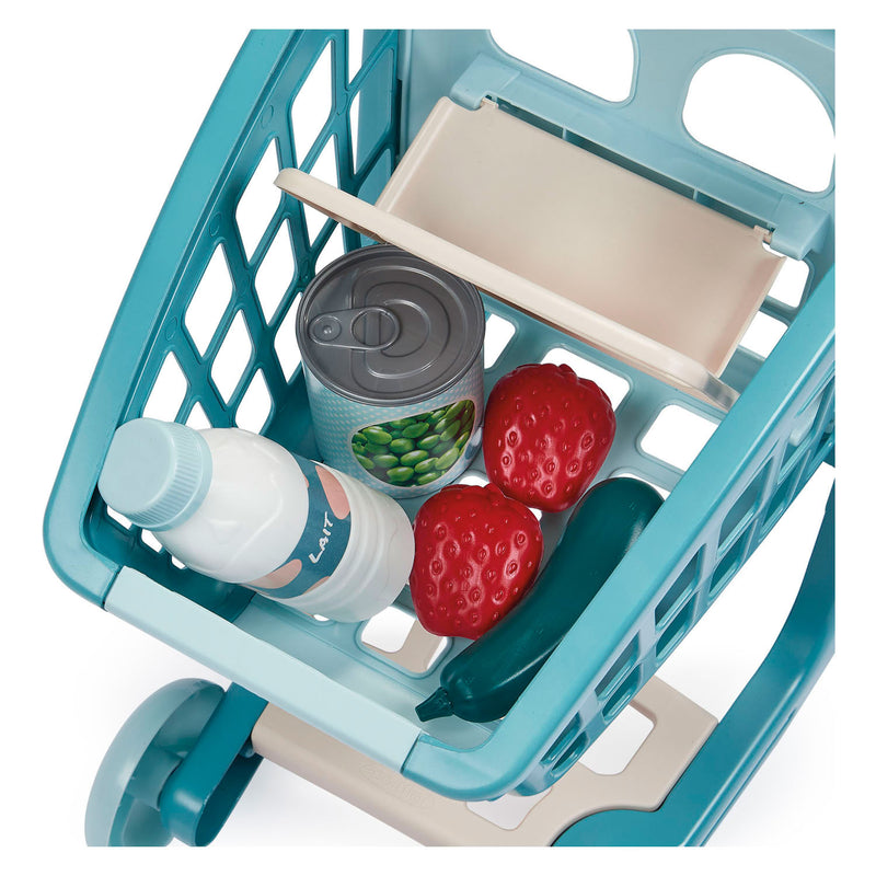 Afbeelding laden in galerijviewer, Ecoiffier vert azur gevulde winkelwagen met babypop - 8dlg.