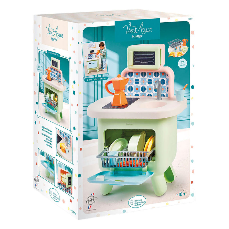 ギャラリービューアに画像をロードする, Ecoiffier eociffier vert azur saliekleurige keuken - 17dlg.