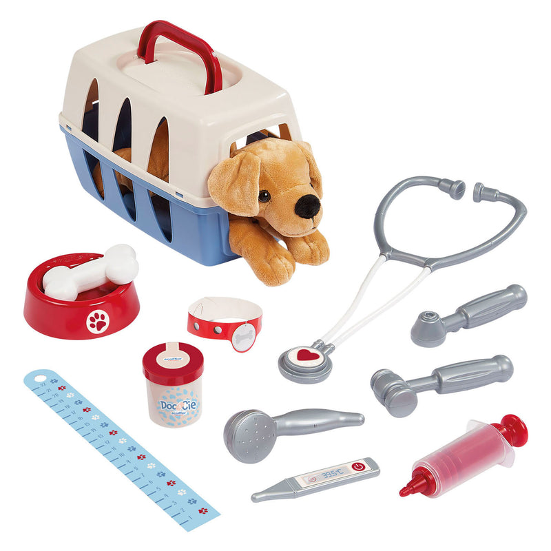 Afbeelding laden in galerijviewer, Ecoiffier doc cie dierenartsen trolley met hond - 14dlg.