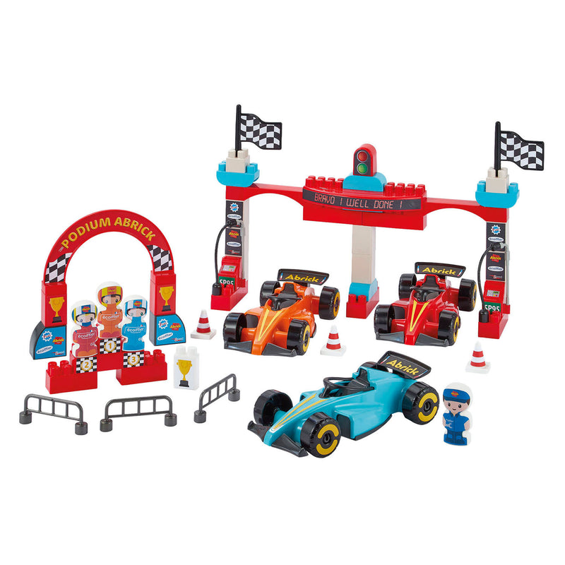 Afbeelding laden in galerijviewer, Ecoiffier abrick bouwblokken formule 1 grand prix met 3 voertuigen