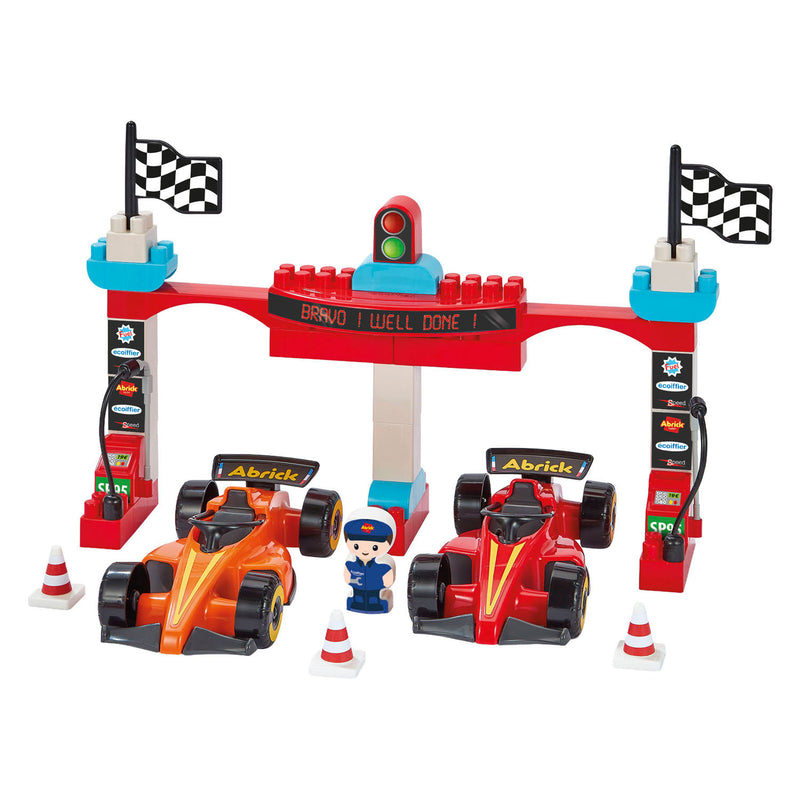 Afbeelding laden in galerijviewer, Ecoiffier abrick bouwblokken formule 1 grand prix met 3 voertuigen
