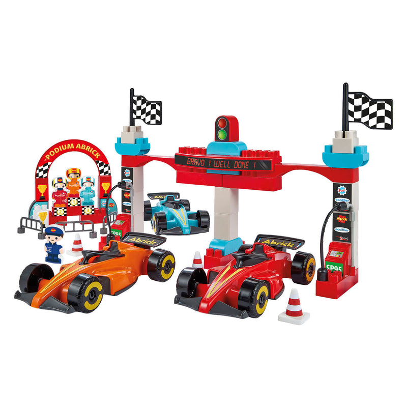 Afbeelding laden in galerijviewer, Ecoiffier abrick bouwblokken formule 1 grand prix met 3 voertuigen