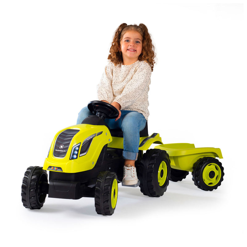 Load image into Gallery viewer, Smoby farmer xl traptractor met trailer groen