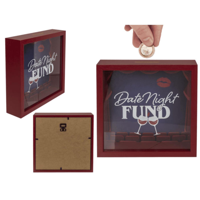 Cargue la imagen en el visor de la galería, Ootb houten spaarpot date night fund 20x20cm