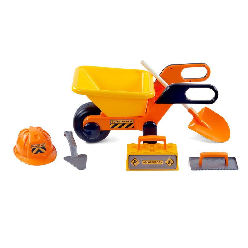 Load image into Gallery viewer, Cavallino kruiwagen geel met gereedschap en helm, 6dlg.