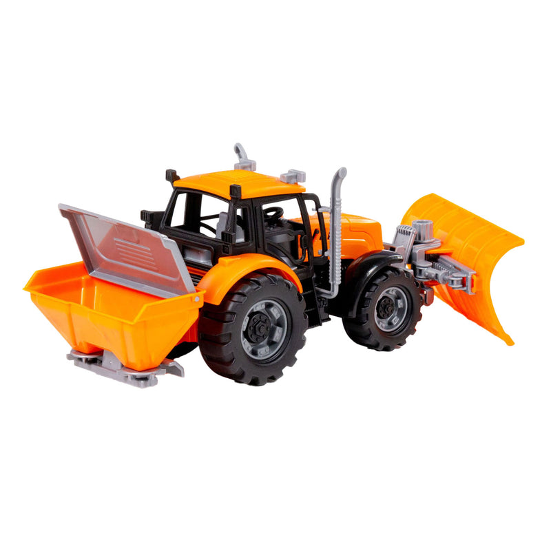 Chargez l'image dans la visionneuse de la galerie, Cavallino tractor met sneeuw ploeg geel, schaal 1:32