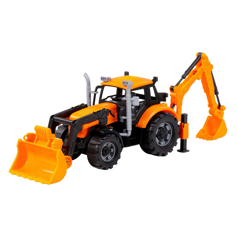 Load image into Gallery viewer, Cavallino tractor met lader en graafmachine geel, schaal 1:32