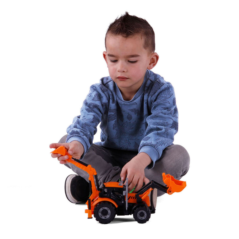 Load image into Gallery viewer, Cavallino tractor met lader en graafmachine geel, schaal 1:32
