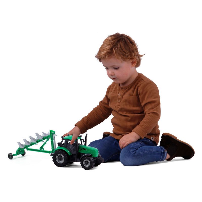Afbeelding laden in galerijviewer, Cavallino tractor met ploeg groen, schaal 1:32
