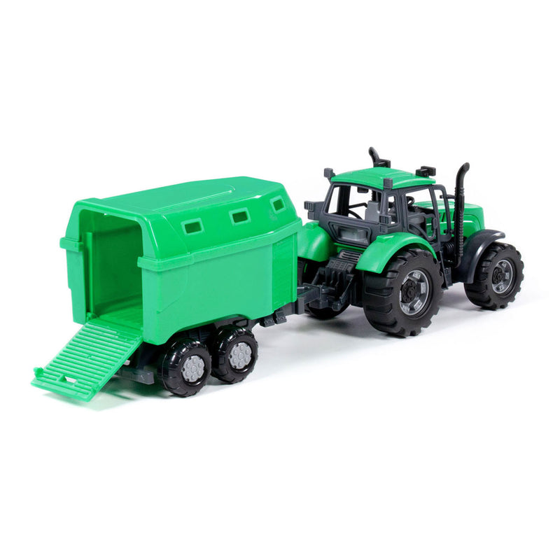Afbeelding laden in galerijviewer, Cavallino tractor met paardentrailer groen, schaal 1:32