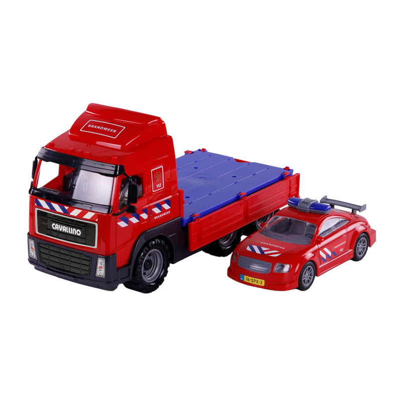 Load image into Gallery viewer, Cavallino brandweervrachtwagen en brandweerauto, schaal 1:16
