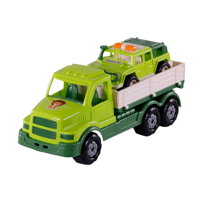Load image into Gallery viewer, Cavallino xl torpedo vrachtwagen met survival jeep groen, 44,5cm