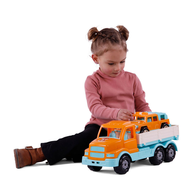 Afbeelding laden in galerijviewer, Cavallino xl torpedo vrachtwagen met survival jeep oranje, 44,5cm
