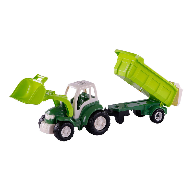 Afbeelding laden in galerijviewer, Cavallino xl tractor groen met kiep aanhangwagen, 86,5cm