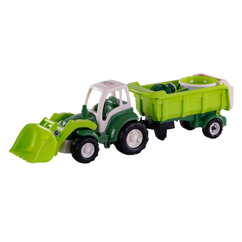 Afbeelding laden in galerijviewer, Cavallino xl tractor groen met kiep- aanhangwagen en emmerset, 9dlg.