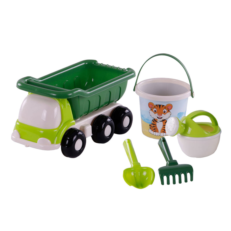 Afbeelding laden in galerijviewer, Cavallino strand kiepwagen met emmerset groen, 5dlg.