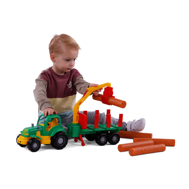 Chargez l'image dans la visionneuse de la galerie, Cavallino klassieke tractor met aanhangwagen en hout, 61cm