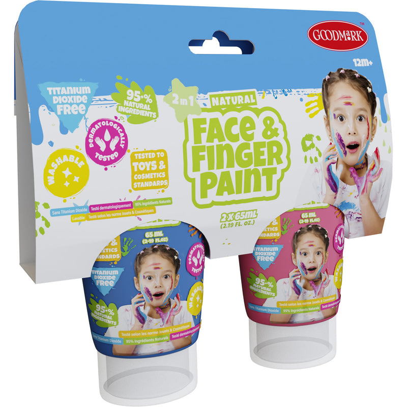 Load image into Gallery viewer, Boti natural face fingerpaint tube - blauw en roze, 2x65ml