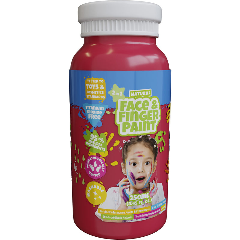 Afbeelding laden in galerijviewer, Natural face fingerpaint fles - rood, 250ml - schmink