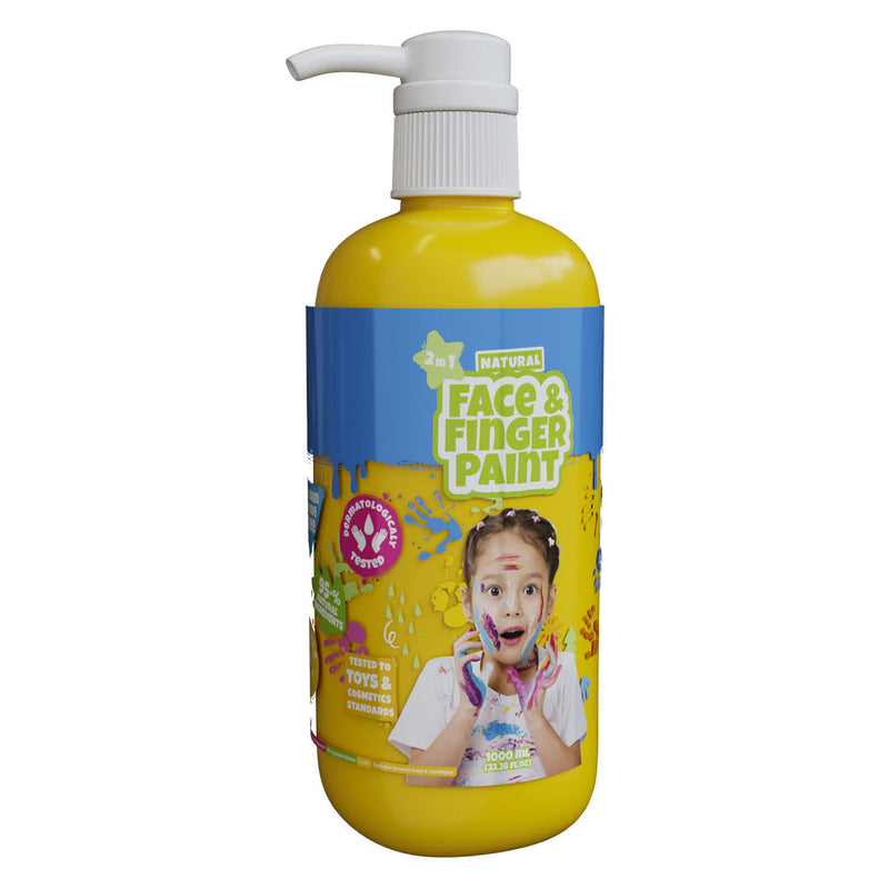Load image into Gallery viewer, Natural face fingerpaint fles met pompje - geel, 1l