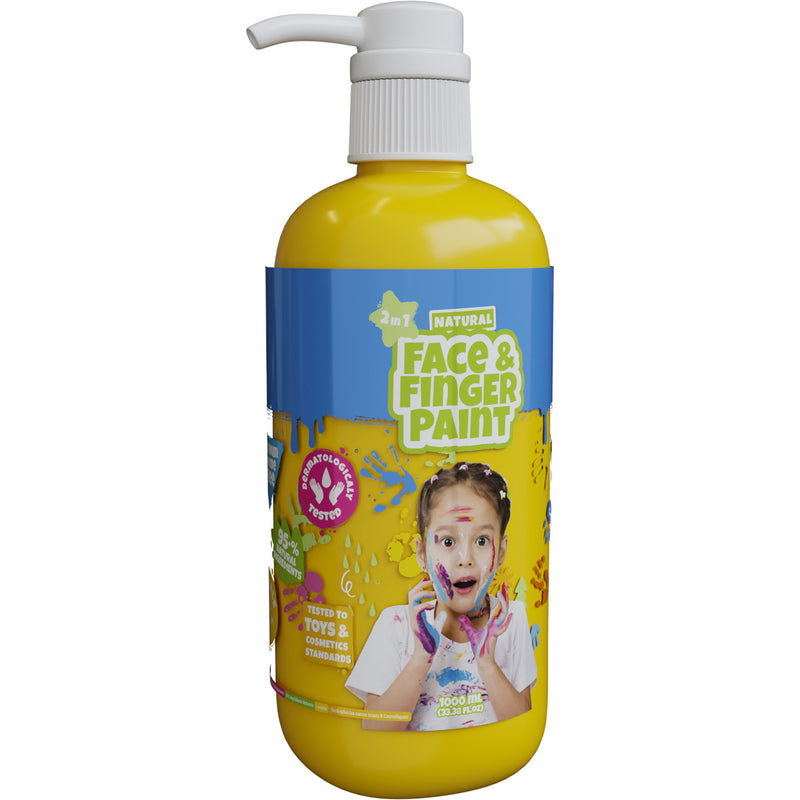 Load image into Gallery viewer, Natural face fingerpaint fles met pompje - geel, 1l