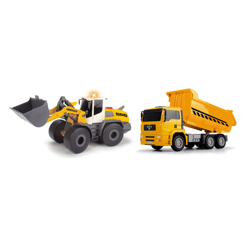 ギャラリービューアに画像をロードする, Dickie constructievoertuigen, set van 2