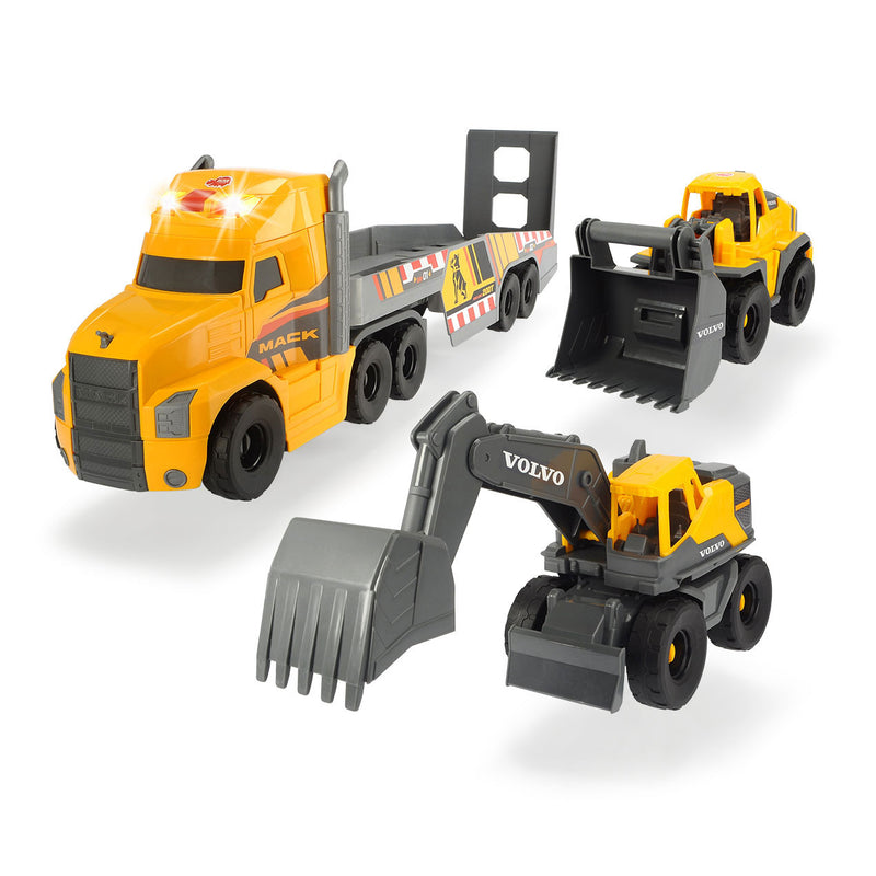 Load image into Gallery viewer, Dickie Mack Volvo Transporter met Werkvoertuigen