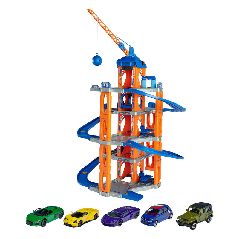 Load image into Gallery viewer, Majorette Garage met Lift en 5 Auto's