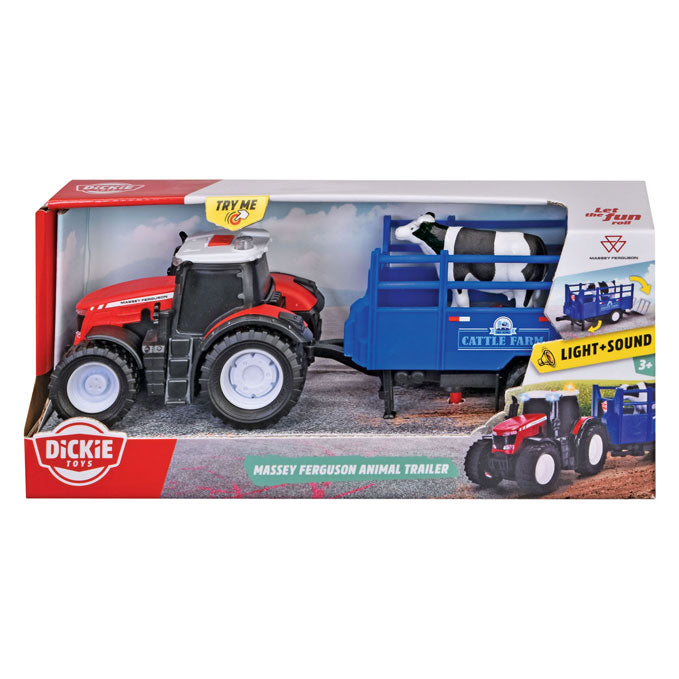 Load image into Gallery viewer, Dickie Massey Ferguson Tractor met Dierentrailer
