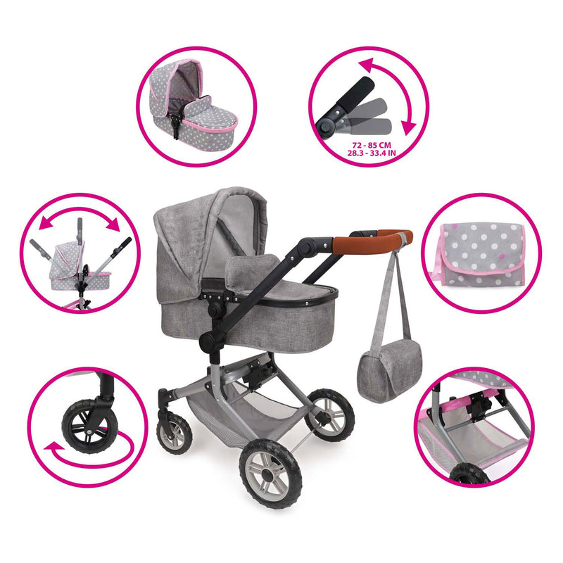 Laden Sie das Bild in Galerie -Viewer, 509 crew 2-in-1 poppenwagen met tas - grijs