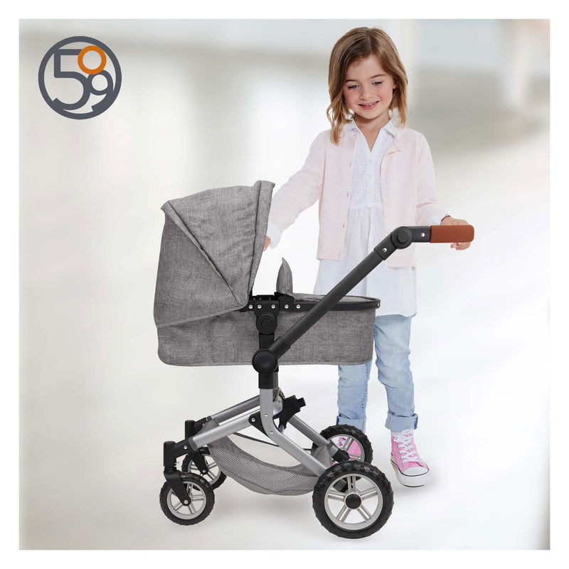 Laden Sie das Bild in Galerie -Viewer, 509 crew 2-in-1 poppenwagen met tas - grijs