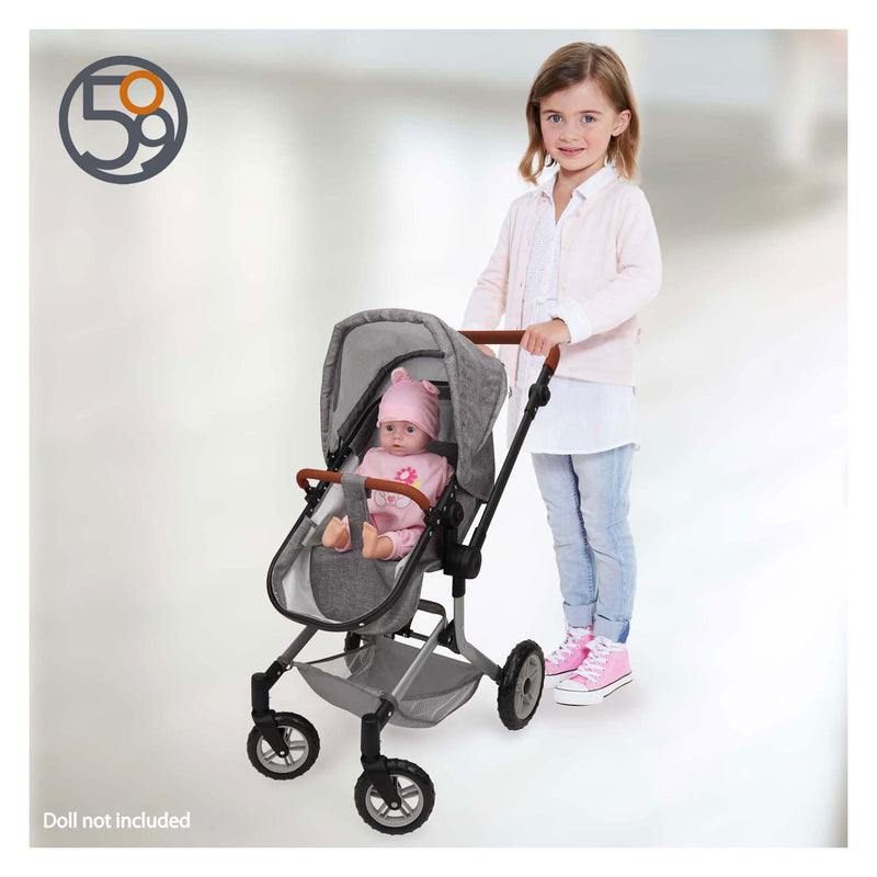 Laden Sie das Bild in Galerie -Viewer, 509 crew 2-in-1 poppenwagen met tas - grijs
