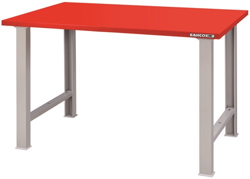 Afbeelding laden in galerijviewer, Bahco werkbank | heavy-duty | met stalen werkblad | 4 poten | oranje | 1500 mm x 750 mm x 1030 mm - 1495wb15ts