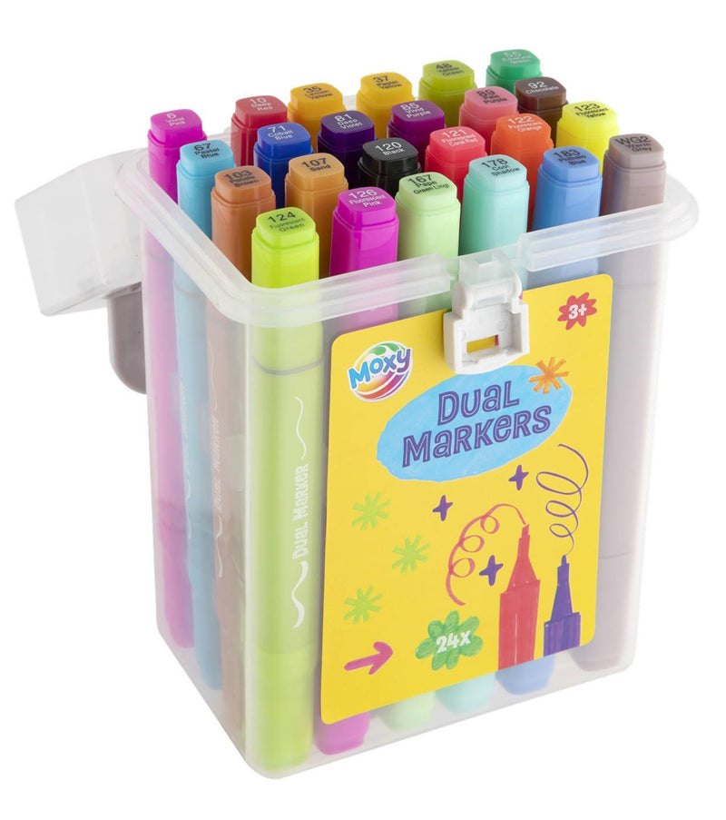 ギャラリービューアに画像をロードする, Moxy dual markers fluor 24 stuks in transparante box
