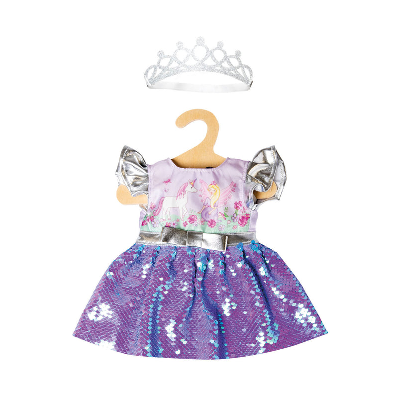Load image into Gallery viewer, Heless poppenjurk fee en eenhoorn met sequins en kroon, 28-35 cm