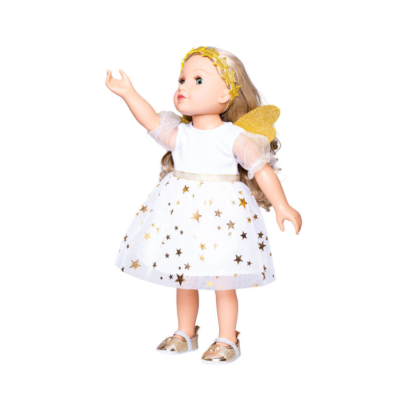 Afbeelding laden in galerijviewer, Heless poppenjurk engel met sterren, 28-35 cm