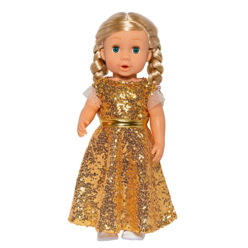 Afbeelding laden in galerijviewer, Heless poppenjurk golden star, 35-45 cm