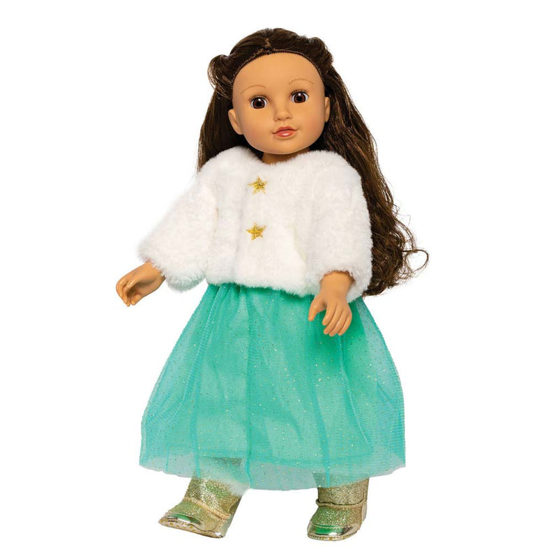 Afbeelding laden in galerijviewer, Heless poppenjasje pluche met rokje, 35-45 cm