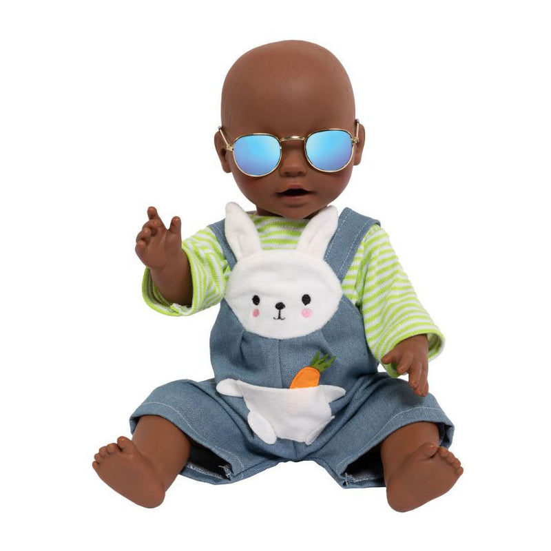 Load image into Gallery viewer, Heless poppen zonnebril goud blauw gespiegeld